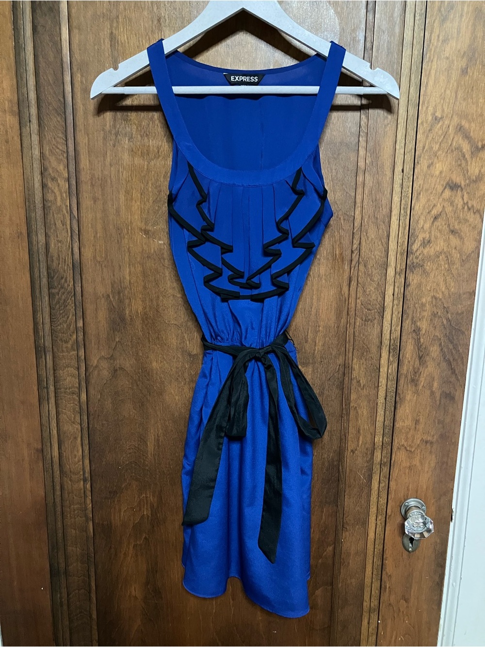 Express Ruffle Front Sleeveless Dress